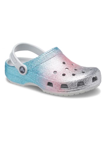 Crocs Chodaki "Classic Glitter" w kolorze szaro-błękitno-jasnoróżowym