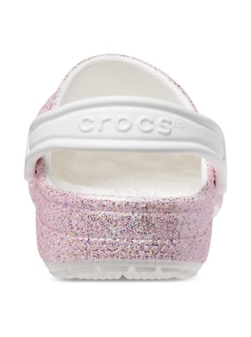 Crocs Chodaki "Classic Glitter" w kolorze jasnoróżowo-białym