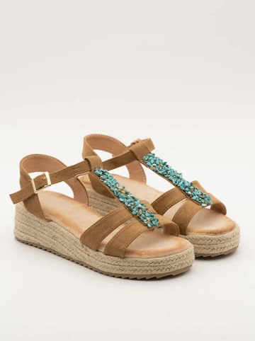 Belucci Sleehaksandalen lichtbruin