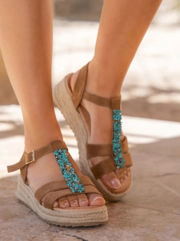 Belucci Sleehaksandalen lichtbruin