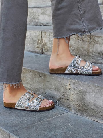 Belucci Slippers zilverkleurig