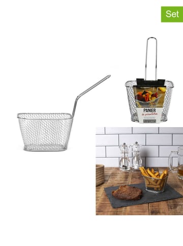 every ware 2-delige set: serveermanden zilverkleurig - (H)13,3 cm