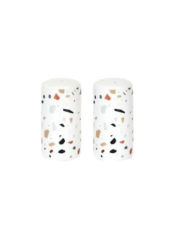 every ware 2-częściowy zestaw w kolorze białym ze wzorem - wys. 8,5 x Ø 4 cm