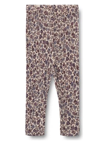 Wheat Woll-Leggings in Beige/ Lila