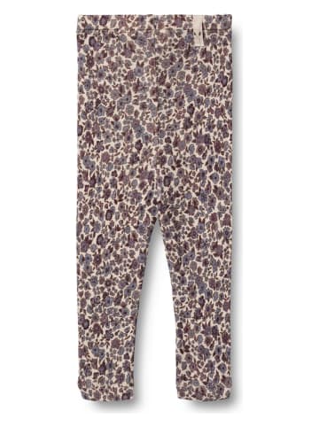 Wheat Woll-Leggings in Beige/ Lila