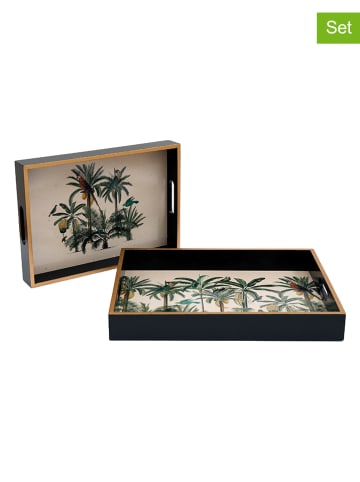 SiL Interiors Tace (2 szt.) "Palm" w kolorze czarno-zielonym