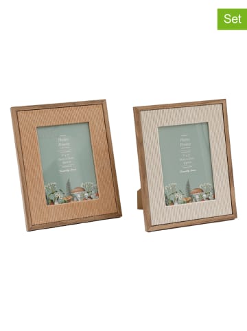 SiL Interiors 2-delige set: fotolijsten lichtbruin/beige - (B)16,5 x (H)22 cm
