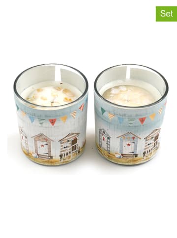 SiL Interiors 2-delige set: kaarsen meerkleurig - (H)8 x Ø 7,5 cm