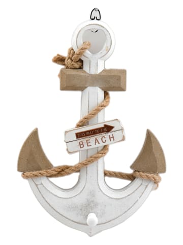SiL Interiors Wanddecoratie "Anchor" wit/lichtbruin - (B)22,5 x (H)33 cm