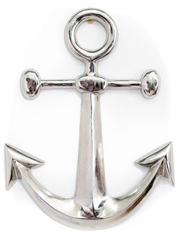 SiL Interiors Wanddekoration "Anchor" in Silber - (B)45,5 x (H)52,5 cm