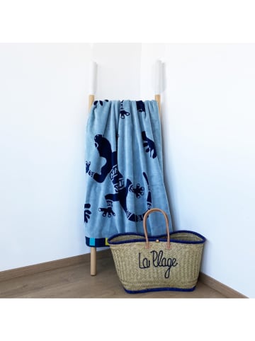 Le Comptoir de la Plage Strandtuch "Wakama - Pogona" in Blau - (L)175 x (B)95 cm