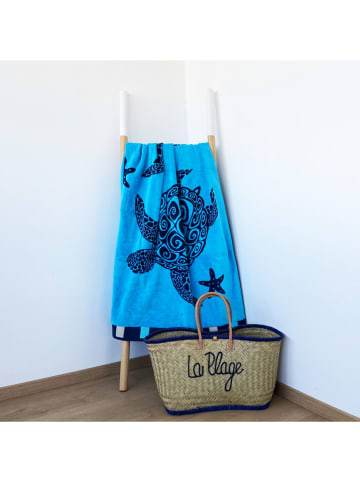 Le Comptoir de la Plage Strandtuch "Wakama - Bellia" in Türkis - (L)175 x (B)95 cm