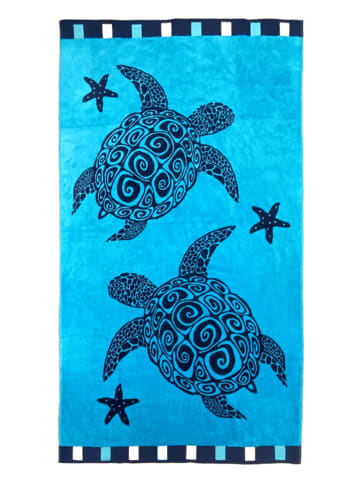 Le Comptoir de la Plage Strandtuch "Wakama - Bellia" in Türkis - (L)175 x (B)95 cm