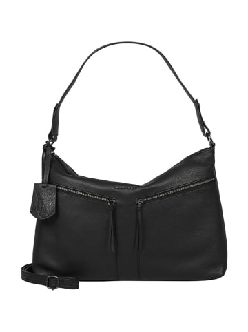 Burkely Leder-Schultertasche in Schwarz - (B)32 x (H)32 x (T)12 cm