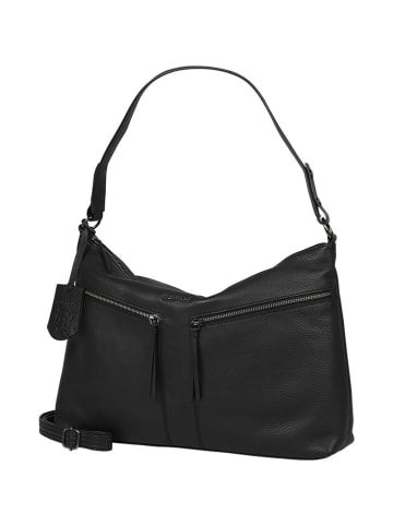 Burkely Leder-Schultertasche in Schwarz - (B)32 x (H)32 x (T)12 cm