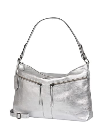 Burkely Leder-Schultertasche in Silber - (B)32 x (H)32 x (T)12 cm