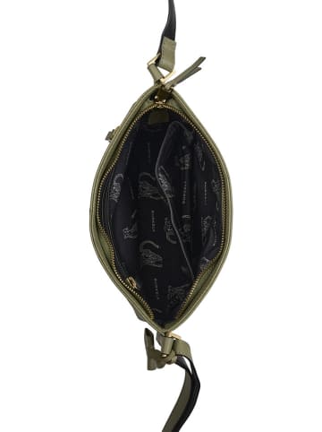 Burkely Leder-Umhängetasche in Khaki - (B)33 x (H)29 x (T)6 cm