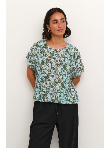 Kaffe Shirt in Türkis/ Grün/ Schwarz