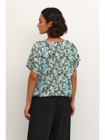 Kaffe Shirt in Türkis/ Grün/ Schwarz