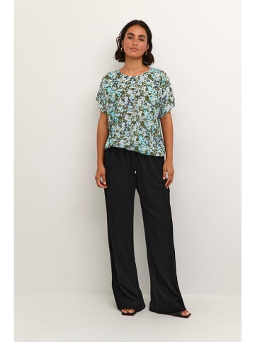 Kaffe Shirt in Türkis/ Grün/ Schwarz