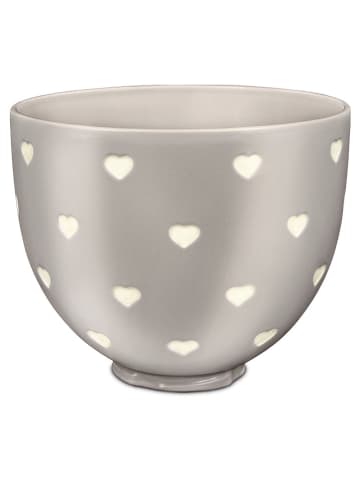 KitchenAid Keramik-Rührschüssel "5KSM2CB5CH Hearts" in Grau - 4,7 l