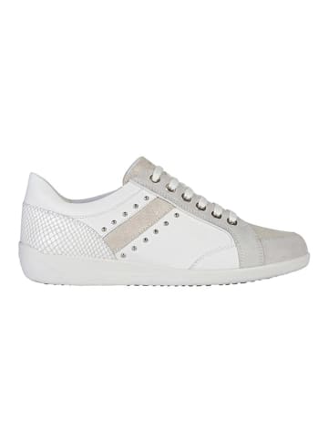Geox Skórzane sneakersy "Myria" w kolorze biało-beżowym