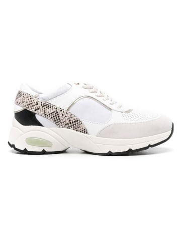 Geox Leren sneakers "Alhour" wit/beige/zwart