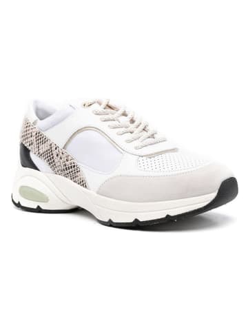 Geox Leren sneakers "Alhour" wit/beige/zwart
