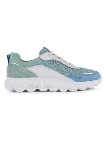 Geox Leder-Sneakers "Spherica" in Hellblau/ Weiß