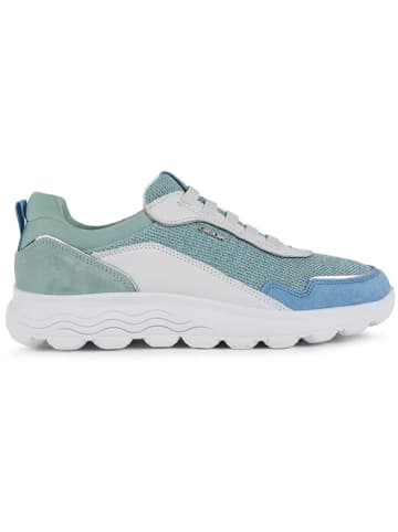 Geox Skórzane sneakersy "Spherica" w kolorze błękitno-białym