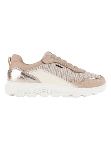 Geox Leren sneakers "Spherica" beige/wit/goudkleurig