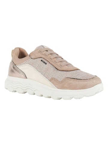 Geox Leren sneakers "Spherica" beige/wit/goudkleurig