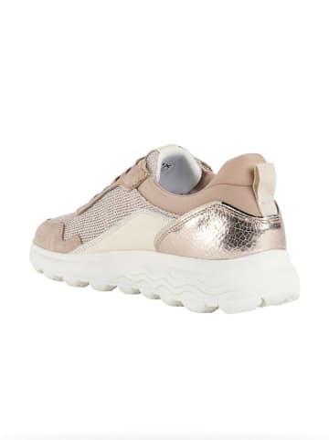 Geox Leder-Sneakers "Spherica" in Beige/ Weiß/ Gold