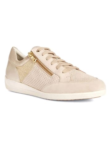 Geox Leren sneakers "Myria" beige/goudkleurig