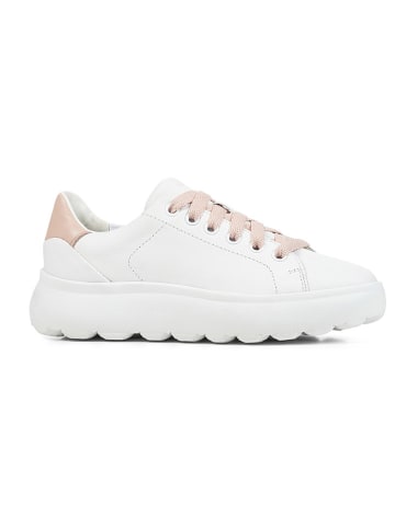 Geox Skórzane sneakersy "Spherica" w kolorze biało-jasnoróżowym
