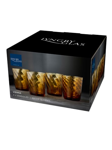 Lyngby Glas 4-delige set: waterglazen "Vienna" oranje - 300 ml