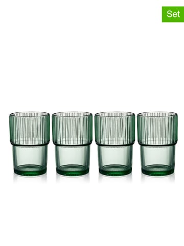 Lyngby Glas 4-delige set: koffieglazen "Kusintha" groen - 380 ml