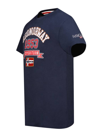 Geographical Norway Koszulka "Jollegio" w kolorze granatowym