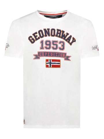 Geographical Norway Koszulka "Jollegio" w kolorze białym