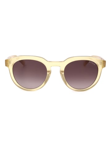Guess Damskie okulary przeciwsłoneczne w kolorze beżowo-brązowym