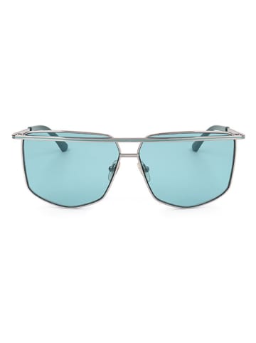 Guess Damskie okulary przeciwsłoneczne w kolorze srebrno-błękitnym