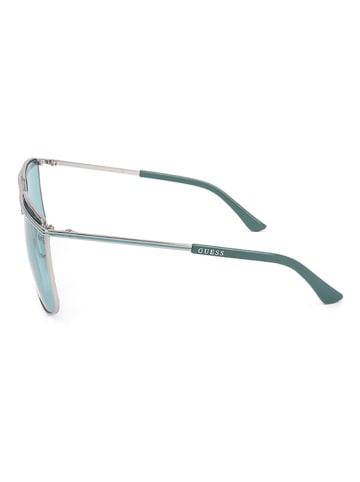 Guess Damskie okulary przeciwsłoneczne w kolorze srebrno-błękitnym