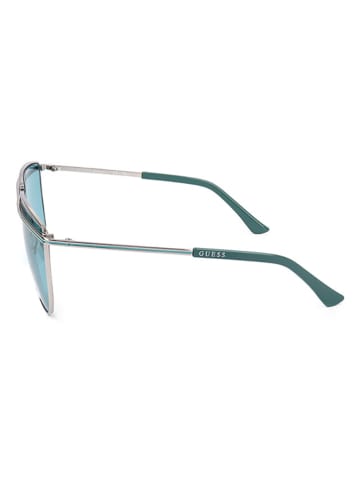 Guess Damskie okulary przeciwsłoneczne w kolorze srebrno-niebieskim