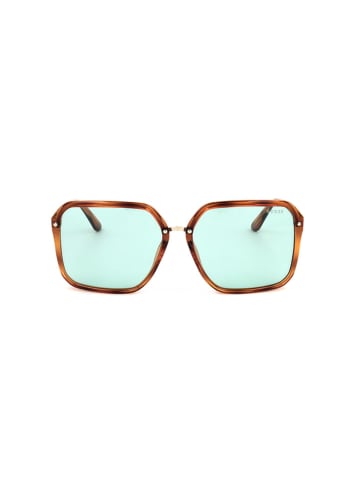 Guess Damskie okulary przeciwsłoneczne w kolorze jasnobrązowo-błękitnym