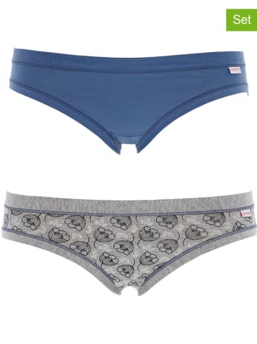 COTONELLA 2-delige set: slips blauw/grijs