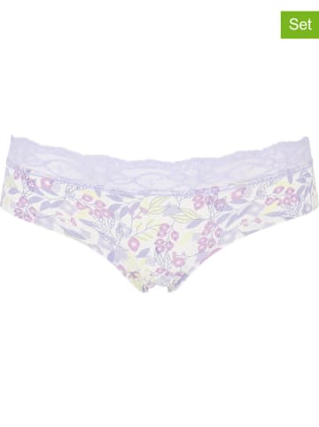 COTONELLA 2-delige set: slips paars/wit