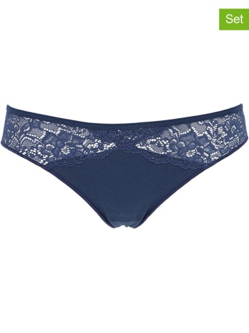 COTONELLA 2-delige set: slips donkerblauw/grijs