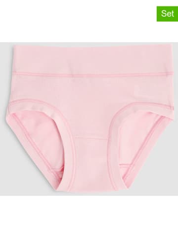 COTONELLA Pełne majtki high waist (3 pary) w kolorze jasnoróżowym i białym