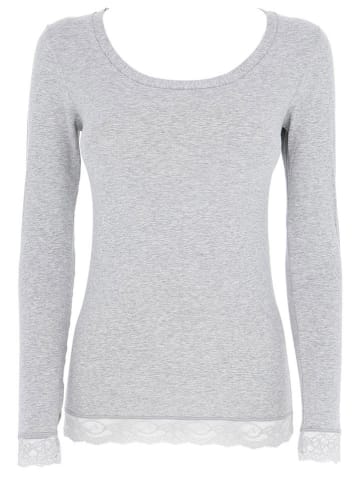 COTONELLA Pyjama-Oberteil in Grau