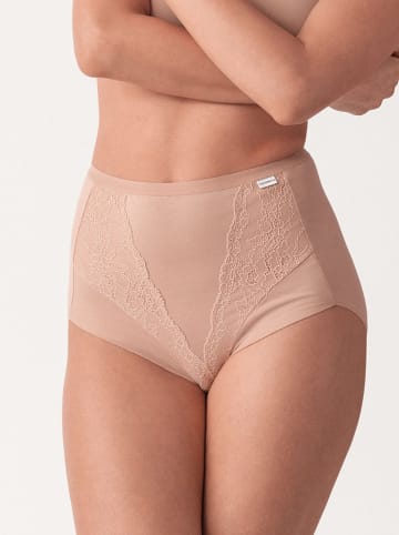 COTONELLA Figi high waist w kolorze beżowym